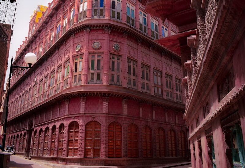 red and brown concrete building